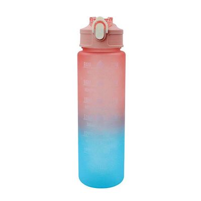 Garrafa Galão De Agua 2l E 900ml Degrade Com Figurinhas Adesivos 3d Tampa Rosa