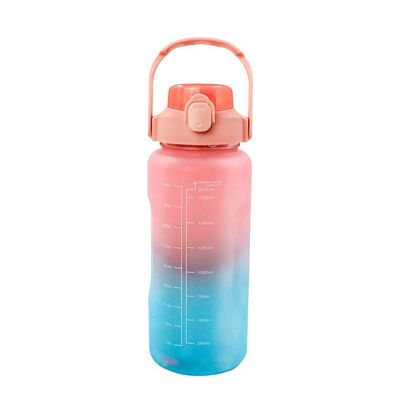 Garrafa Galão De Agua 2l E 900ml Degrade Com Figurinhas Adesivos 3d Tampa Rosa