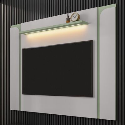Painel Suspenso TV 75 Polegadas 180 Cm Maresias Bechara Off White Pistache