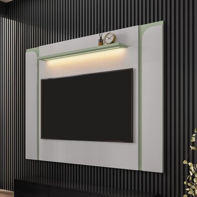Painel Suspenso TV 75 Polegadas 180 Cm Maresias Bechara Off White Pistache