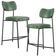 Kit 02 Banquetas Baixa Bar Cozinha Sala De Jantar Preto Melina L02 Couríssimo Verde - Lyam Decor