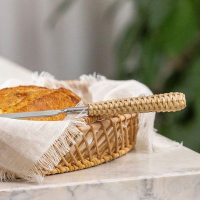 Conjunto De Talheres Copa E Cia Para Bolo 2 Peças Garbo Rattan Natural