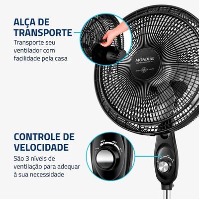 Ventilador Coluna Mondial 40cm Super Power VSP-40C-NB 40CM 220V/60Hz