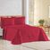 Kit Cobre Leito Colcha Celeste Queen 3 Peças Matelado Floral 180 Fios - Vermelho