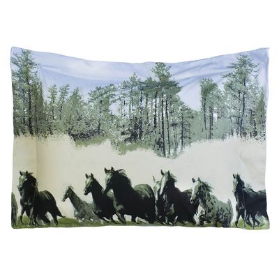 Kit Edredom Encatare Queen 5 Peças Percal 200 Fios 100% Algodão - Texas Cavalo
