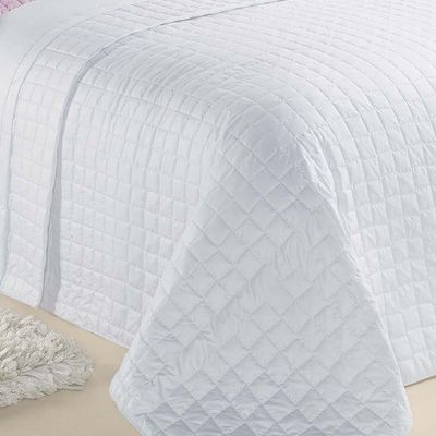 Kit Cobre Leito Colcha Veneza King 3 Peças Hipercal 180 Fios - Branco