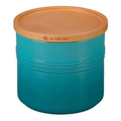POTE LE CREUSET EM CERÂMICA COM TAMPA DE MADEIRA 1,1 LITROS AZUL CARIBE  91044403490000