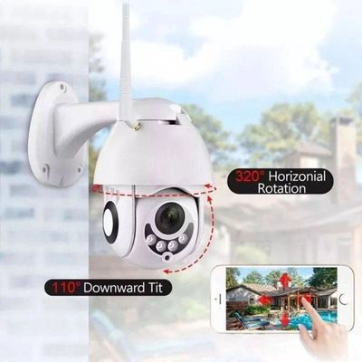 Kit 4 Câmeras ip Rotativa Dome Gira 320º Prova D'água Externa WiFi Infravermelho Visão Noturna