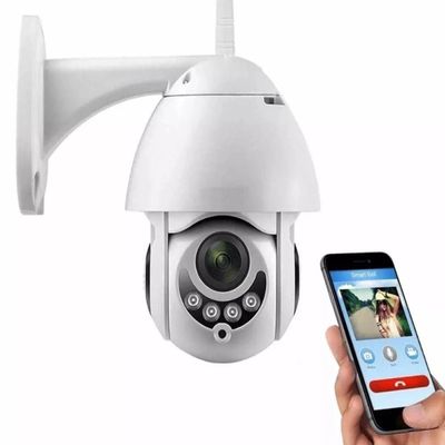 Kit 4 Câmeras ip Rotativa Dome Gira 320º Prova D'água Externa WiFi Infravermelho Visão Noturna