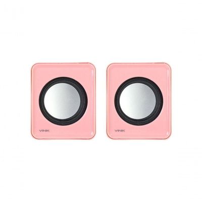Caixa De Som 2.0 Usb 5v 2x 1w Com Controlador De Volume Rosa - Vs-01r