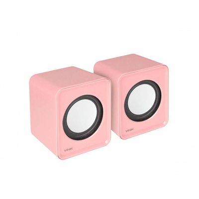 Caixa De Som 2.0 Usb 5v 2x 1w Com Controlador De Volume Rosa - Vs-01r