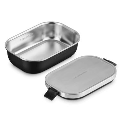 LANCHEIRA LE CREUSET HERMÉTICA ON THE GO EM AÇO INOXIDÁVEL MATTE BLACK 900ML 41069220000001