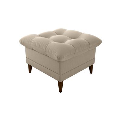 Poltrona De Amamentação Com Puff Montreal Suede Bege Matrix Suede Bege