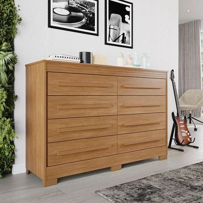 Cômoda 8 Gavetas Califórnia Com Moldura Frisada - Benetil Cinamomo