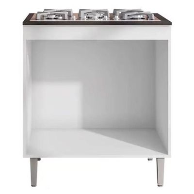 Balcão Cooktop 80cm Andréia 1 Porta Ajl Móveis Branco