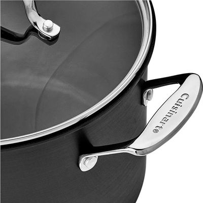 CONJUNTO CUISINART DE PANELAS ANODIZADAS CHEF'S CLASSIC 7 PEÇAS PRETO 66-7P1