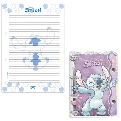CADERNO ARGOLADO UNIVERSITÁRIO STITCH PVC CRISTAL 5318 - DAC