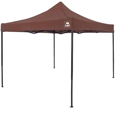 Tenda Gazebo Dobrável Pagoda 3m x 3m Oxford Marrom Bel 3m x 3m