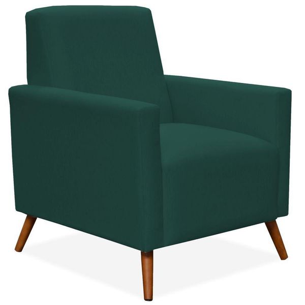 Poltrona Decorativa Para Sala de Estar Pés Palito Liz P02 Suede Verde Musgo - Lyam Decor