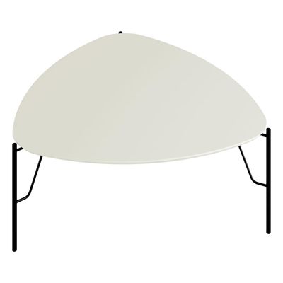Mesa de Centro Para Sala de Estar Baixa Pés Industrial Preto Alef I03 Luna - Lyam Decor