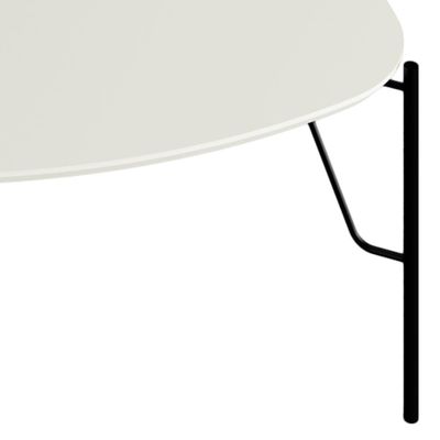 Mesa de Centro Para Sala de Estar Baixa Pés Industrial Preto Alef I03 Luna - Lyam Decor