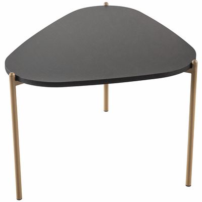 Mesa de Centro Para Sala de Estar Pés Metálicos Alta Adek A03 Nero Dourado - Lyam Decor