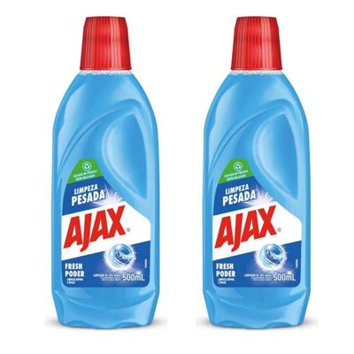 Kit 2 Limpador Diluível Ajax Fresh Blue Limpeza Pesada 500Ml