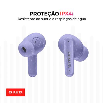 Fone de Ouvido Eardbud AIWA AWS-EB-04-P Bluetooth Lilás - AC3121