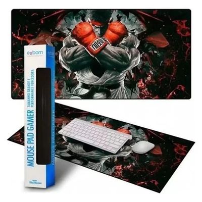 Mouse Pad Gamer Extra Grande Guerreiro Lutador Base Antiderrapante