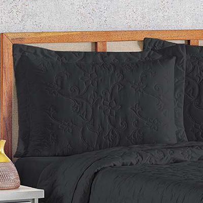 Cobre Leito Colcha Queen Mobili 03 Peças - Preto - 100% Poliéster
