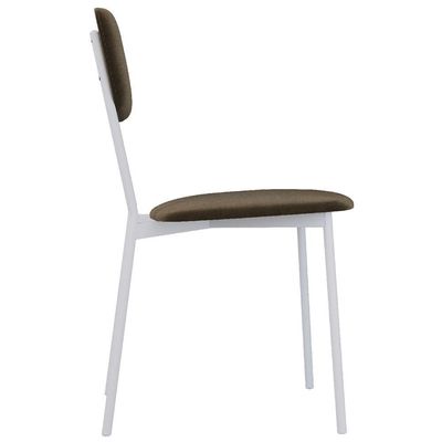 Kit 04 Cadeira Para Sala De Jantar Village Branco C01 Veludo Marrom Sand - Lyam Decor