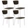 Kit 04 Cadeira Para Sala De Jantar Village Branco C01 Veludo Marrom Sand - Lyam Decor