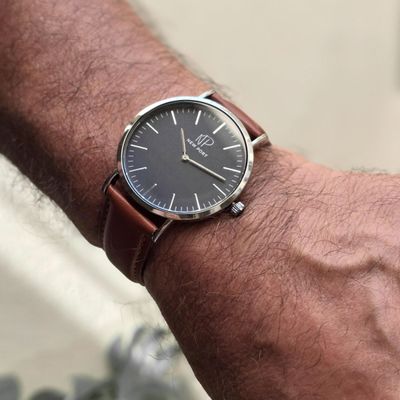 Relógio Masculino Pulseira Marrom New Port 40mm + Carteira