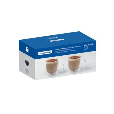 Conjunto de Xícaras Tramontina para chá e cappuccino 300ml 2 Peças