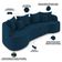 Sofá 3 Lugares Orgânico Sala De Estar Living 210cm Ekos K01 Veludo Azul Marinho - Lyam Decor