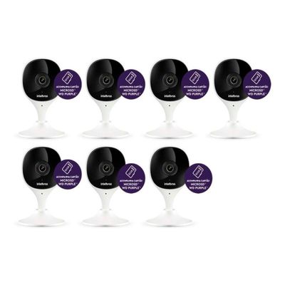 Kit 7 Câmeras de Segurança iMX branca Wi-fi Full hd Intelbras com Cartão 32gb Purple Intelbras