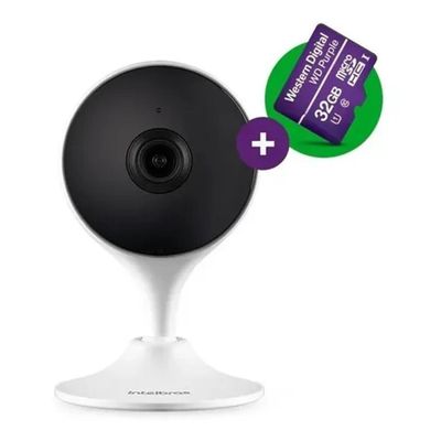 Kit 7 Câmeras de Segurança iMX branca Wi-fi Full hd Intelbras com Cartão 32gb Purple Intelbras