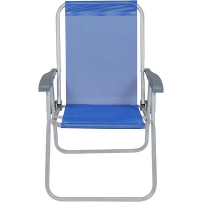 Cadeira de Praia Relax Comfort Alta em Alumínio Azul Bel Único