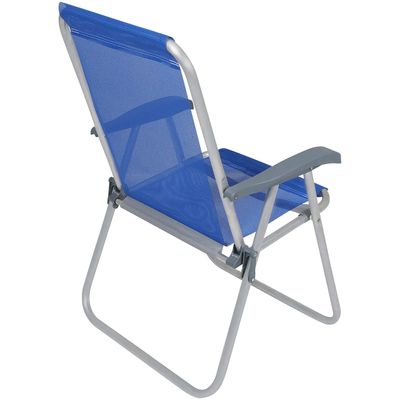 Cadeira de Praia Relax Comfort Alta em Alumínio Azul Bel Único