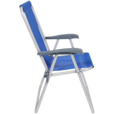 Cadeira de Praia Relax Comfort Alta em Alumínio Azul Bel Único