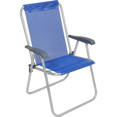 Cadeira de Praia Relax Comfort Alta em Alumínio Azul Bel Único