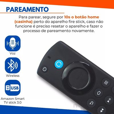 Controle Remoto Para Amazon Fire Stick Lite 4k Com Botão de Comando De Voz