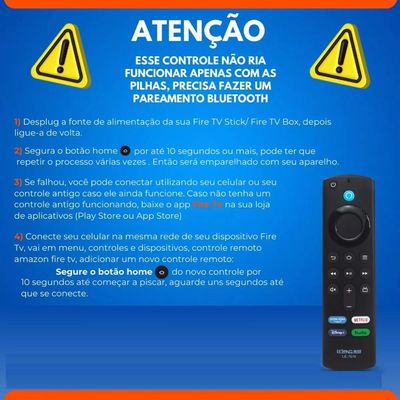Controle Remoto Para Amazon Fire Stick Lite 4k Com Botão de Comando De Voz