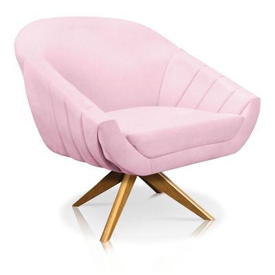 Kit 01 Namoradeira 02 Lugares E 01 Poltrona Giovana Suede cor de fabricação Rosa Bebê