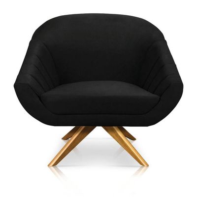 Kit 01 Namoradeira 02 Lugares E 02 Poltronas Giovana Suede cor da versão Preto