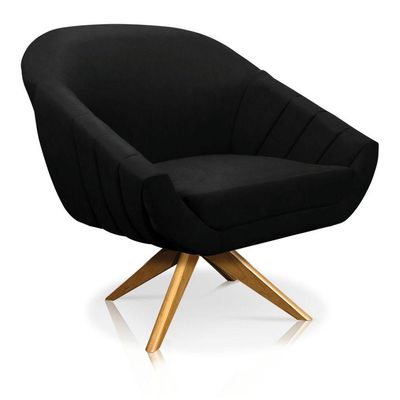 Kit 01 Namoradeira 02 Lugares E 02 Poltronas Giovana Suede cor da versão Preto