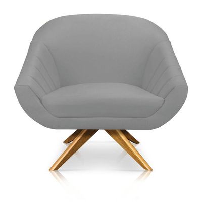 Kit 01 Namoradeira 02 Lugares E 02 Poltronas Giovana Suede versão com cor Cinza