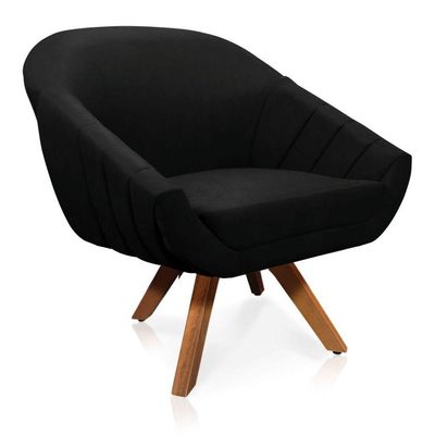 Kit 01 Namoradeira 02 Lugares E 01 Poltrona Giovana Suede exclusividade na cor Preto