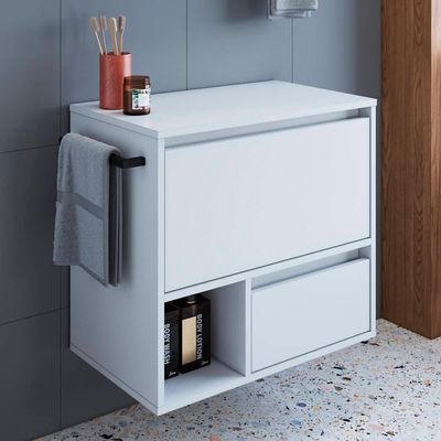 Gabinete Para Banheiro 01 Porta 01 Gaveta 60cm Branco Proddy