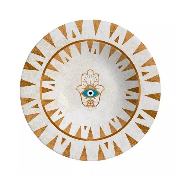 Prato Fundo Olho Grego Plus Cerâmica Alleanza 25cm